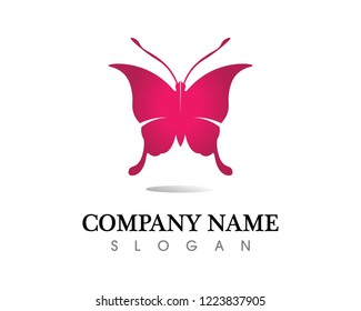 Vector - Butterfly conceptual simple, colorful icon. Logo. Vector illustration

