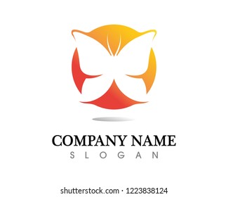 Vector - Butterfly conceptual simple, colorful icon. Logo. Vector illustration
