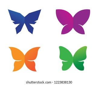 Vector - Butterfly conceptual simple, colorful icon. Logo. Vector illustration
