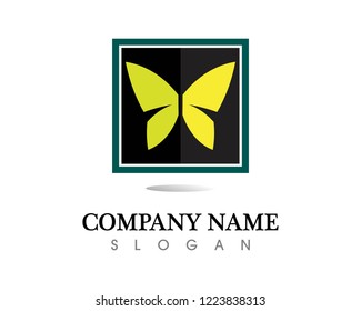 Vector - Butterfly conceptual simple, colorful icon. Logo. Vector illustration
