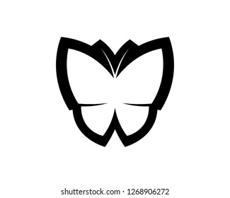 Vector - Butterfly conceptual simple, colorful icon. Logo. Vector illustration
