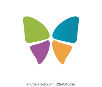 Vector - Butterfly conceptual simple, colorful icon. Logo. Vector illustration
