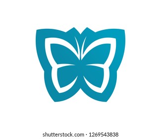 Vector - Butterfly conceptual simple, colorful icon. Logo. Vector illustration
