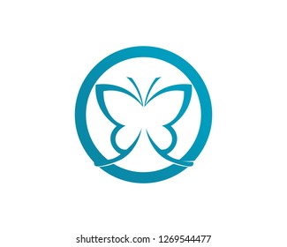 Vector - Butterfly conceptual simple, colorful icon. Logo. Vector illustration
