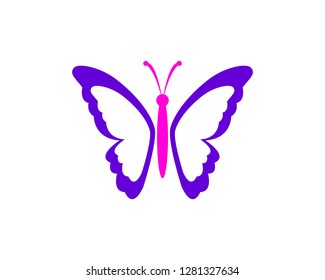 Vector - Butterfly conceptual simple, colorful icon. Logo. Vector illustration
