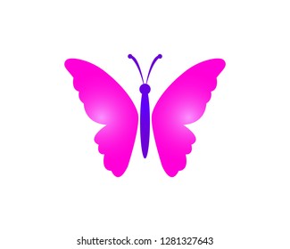 Vector - Butterfly conceptual simple, colorful icon. Logo. Vector illustration
