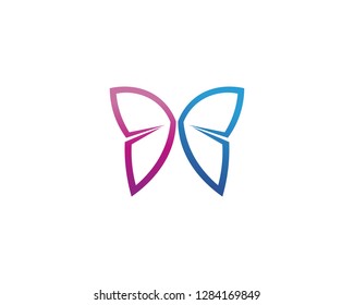 Vector - Butterfly conceptual simple, colorful icon. Logo. Vector illustration
