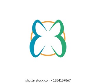 Vector - Butterfly conceptual simple, colorful icon. Logo. Vector illustration
