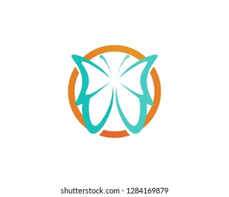 Vector - Butterfly conceptual simple, colorful icon. Logo. Vector illustration
