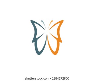 Vector - Butterfly conceptual simple, colorful icon. Logo. Vector illustration
