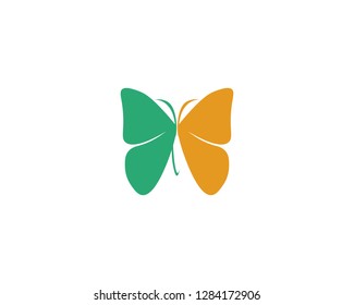Vector - Butterfly conceptual simple, colorful icon. Logo. Vector illustration
