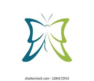 Vector - Butterfly conceptual simple, colorful icon. Logo. Vector illustration
