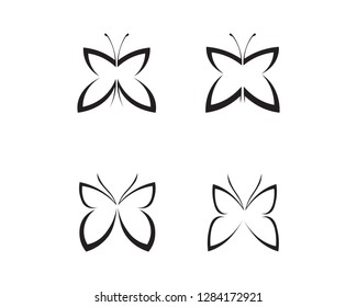 Vector - Butterfly conceptual simple, colorful icon. Logo. Vector illustration