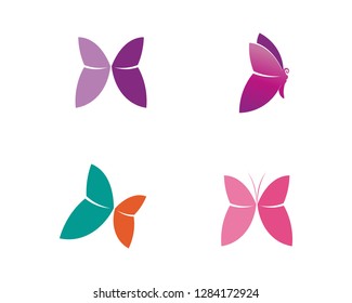 Vector - Butterfly conceptual simple, colorful icon. Logo. Vector illustration