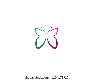 Vector - Butterfly conceptual simple, colorful icon. Logo. Vector illustration