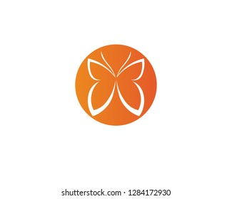 Vector - Butterfly conceptual simple, colorful icon. Logo. Vector illustration

