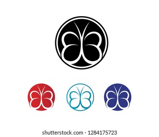 Vector - Butterfly conceptual simple, colorful icon. Logo. Vector illustration
