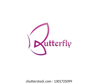 Vector - Butterfly conceptual simple, colorful icon. Logo. Vector illustration
