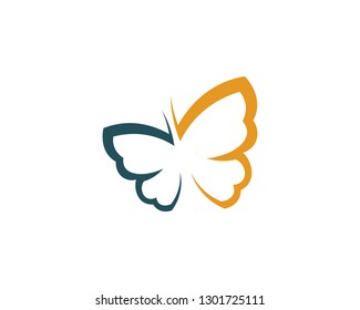 Vector - Butterfly conceptual simple, colorful icon. Logo. Vector illustration