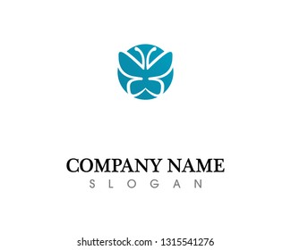 Vector - Butterfly conceptual simple, colorful icon. Logo. Vector illustration
