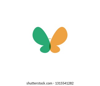 Vector - Butterfly conceptual simple, colorful icon. Logo. Vector illustration
