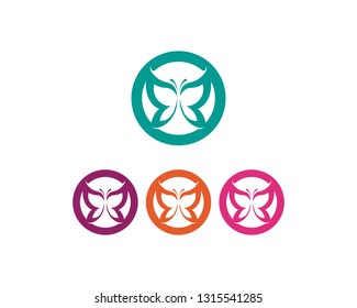 Vector - Butterfly conceptual simple, colorful icon. Logo. Vector illustration
