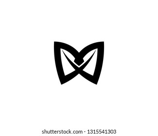 Vector - Butterfly conceptual simple, colorful icon. Logo. Vector illustration
