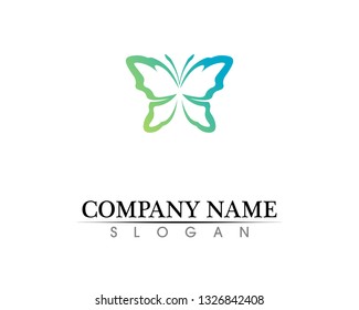 Vector - Butterfly conceptual simple, colorful icon. Logo. Vector illustration
