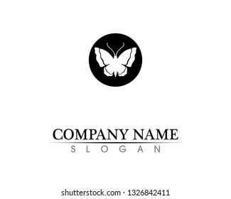 Vector - Butterfly conceptual simple, colorful icon. Logo. Vector illustration
