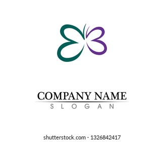 Vector - Butterfly conceptual simple, colorful icon. Logo. Vector illustration