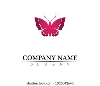 Vector - Butterfly conceptual simple, colorful icon. Logo. Vector illustration

