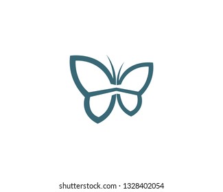Vector - Butterfly conceptual simple, colorful icon. Logo. Vector illustration
