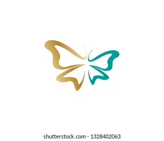 Vector - Butterfly conceptual simple, colorful icon. Logo. Vector illustration
