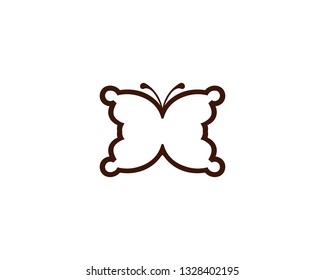 Vector - Butterfly conceptual simple, colorful icon. Logo. Vector illustration
