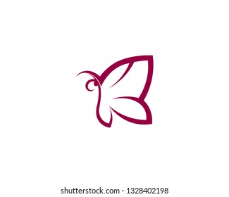 Vector - Butterfly conceptual simple, colorful icon. Logo. Vector illustration
