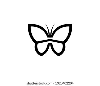 Vector - Butterfly conceptual simple, colorful icon. Logo. Vector illustration
