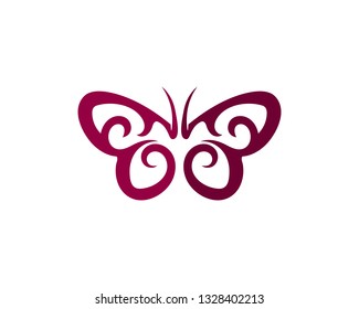 Vector - Butterfly conceptual simple, colorful icon. Logo. Vector illustration