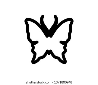 Vector - Butterfly conceptual simple, colorful icon. Logo. Vector illustration
