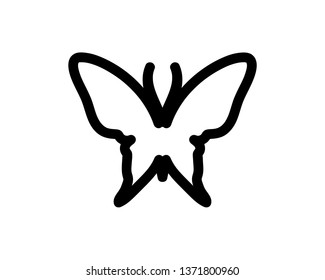 Vector - Butterfly conceptual simple, colorful icon. Logo. Vector illustration
