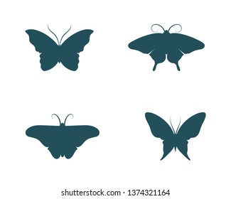 Vector - Butterfly conceptual simple, colorful icon. Logo. Vector illustration
