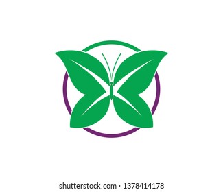 Vector - Butterfly conceptual simple, colorful icon. Logo. Vector illustration