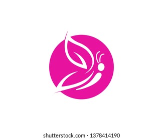Vector - Butterfly conceptual simple, colorful icon. Logo. Vector illustration