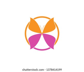 Vector - Butterfly conceptual simple, colorful icon. Logo. Vector illustration