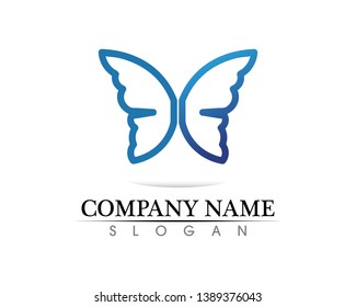 Vector - Butterfly conceptual simple, colorful icon. Logo. Vector illustration