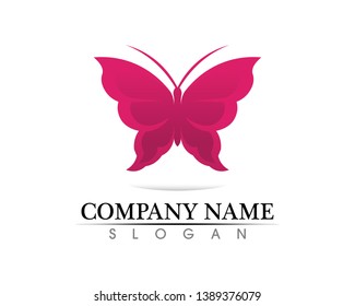 Vector - Butterfly conceptual simple, colorful icon. Logo. Vector illustration
