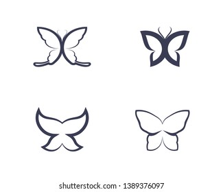 Vector - Butterfly conceptual simple, colorful icon. Logo. Vector illustration
