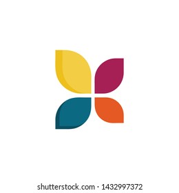 Vector - Butterfly conceptual simple, colorful icon. Logo. Vector illustration
