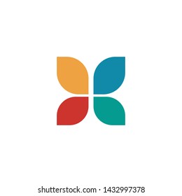Vector - Butterfly conceptual simple, colorful icon. Logo. Vector illustration
