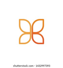 Vector - Butterfly conceptual simple, colorful icon. Logo. Vector illustration
