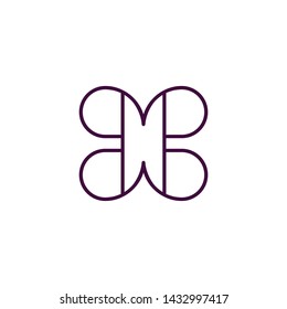 Vector - Butterfly conceptual simple, colorful icon. Logo. Vector illustration
